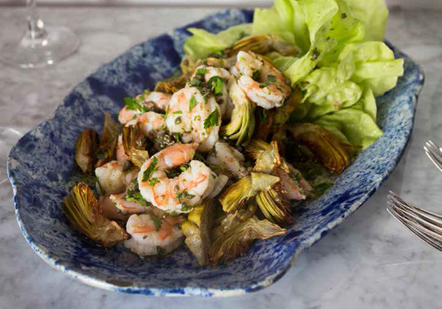 Pickled Shrimp, Crisp Artichokes and Butter Lettuce