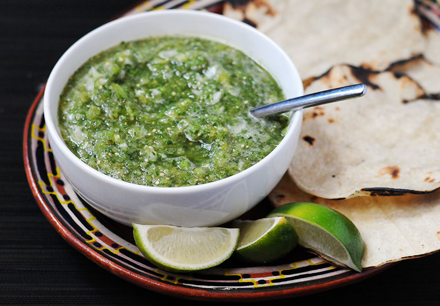 Fresh Tomatillo Salsa Andrew Zimmern
