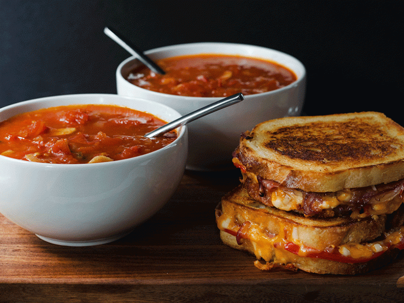 Tomato Soup with Cheese Toastie