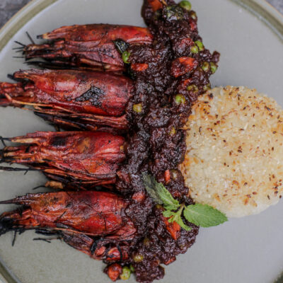 Andrew Zimmern shrimp recipe on Wild Game Kitchen.