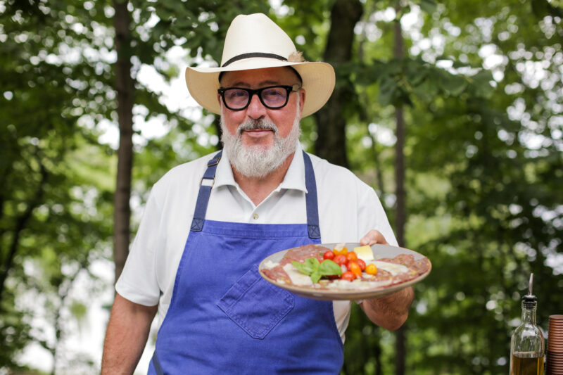 Andrew Zimmern makes antelope carpaccio on Wild Game Kitchen.