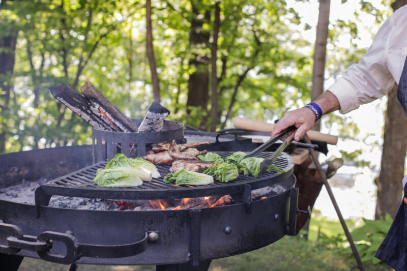 Andrew Zimmern makes a grilled rabbit salad on Wild Game Kitchen.