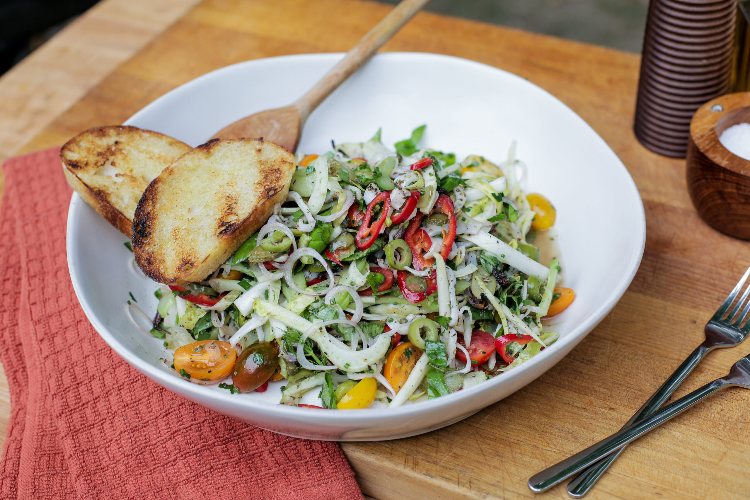 Grilled Squid Salad with Fennel, Tomatoes & Olives - Andrew Zimmern