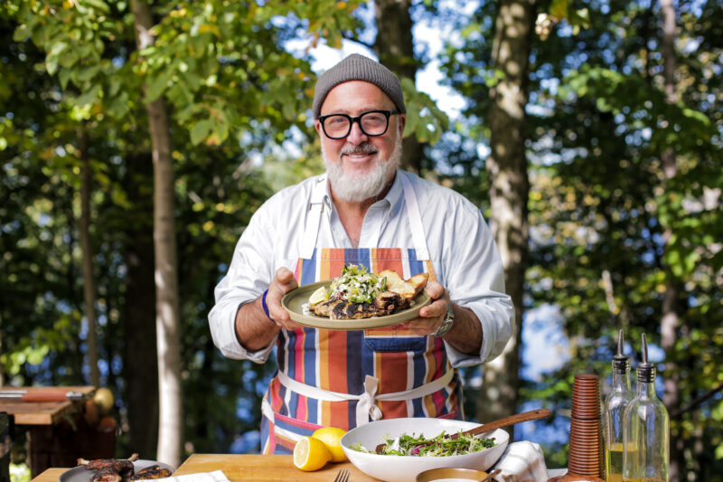 Andrew Zimmern makes grilled guinea hen salad on Wild Game Kitchen