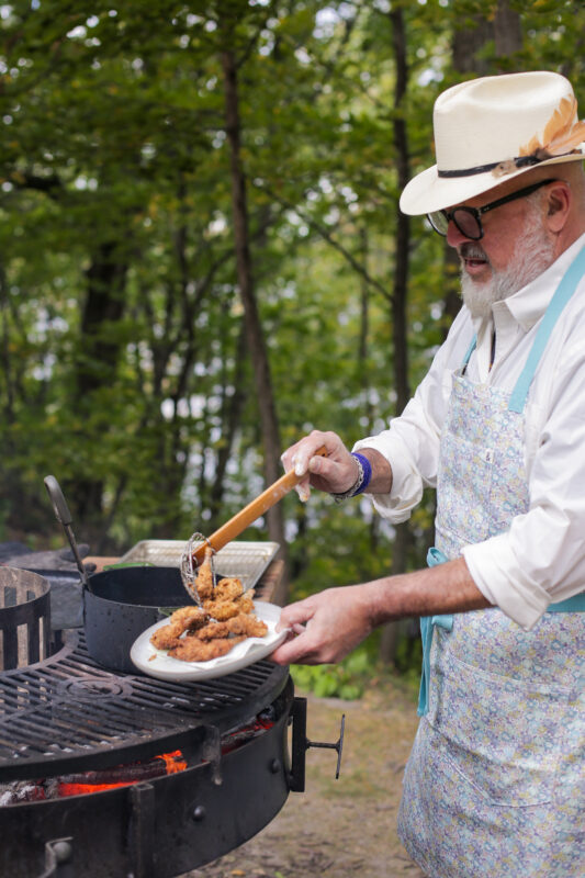 Andrew Zimmern cooks fried quail on Wild Game Kitchen.