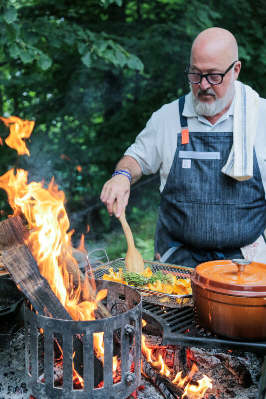 Andrew Zimmern makes mushroom cavatelli on Wild Game Kitchen.