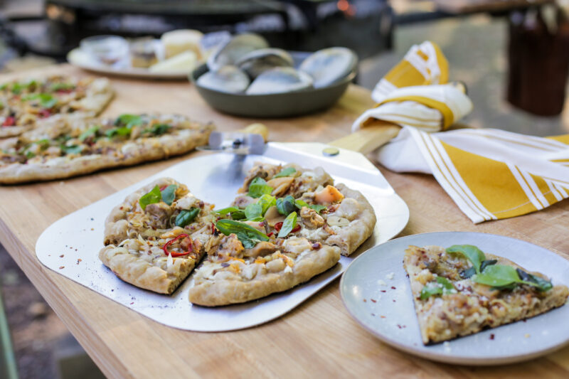 Andrew Zimmern's grilled clam pizza on Wild Game Kitchen.