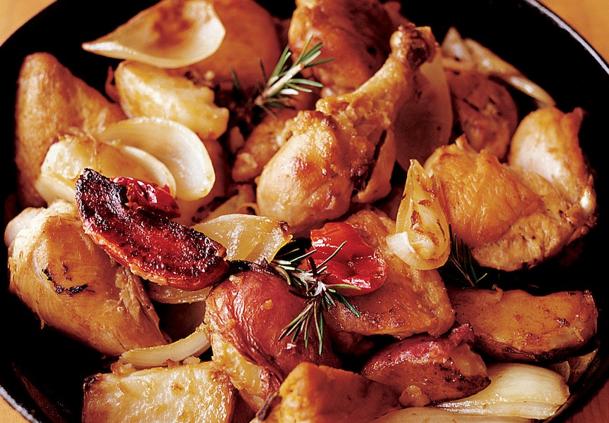My Mother's Chicken & Potatoes from Lidia Bastianich - Andrew Zimmern