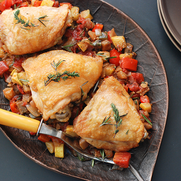 Roast Chicken with Ratatouille