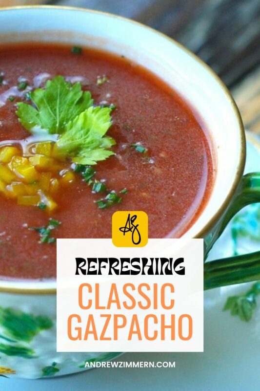 This gazpacho recipe is popular in my house, during the warm weather months I always have a pitcher of this addictive soup on hand in the fridge. It's refreshing, healthy and great as a snack.
