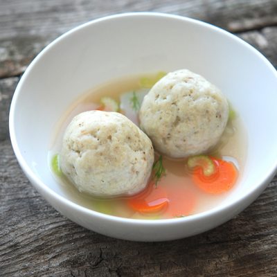 Matzoh Ball Soup|||Dill-Marinated Herring