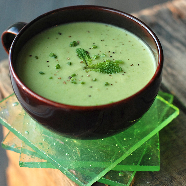 Pea-and-Parsnip Vichyssoise with Tarragon